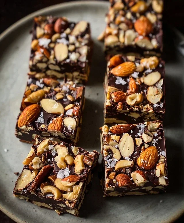 Dark Chocolate and Sea Salt Nut Bars