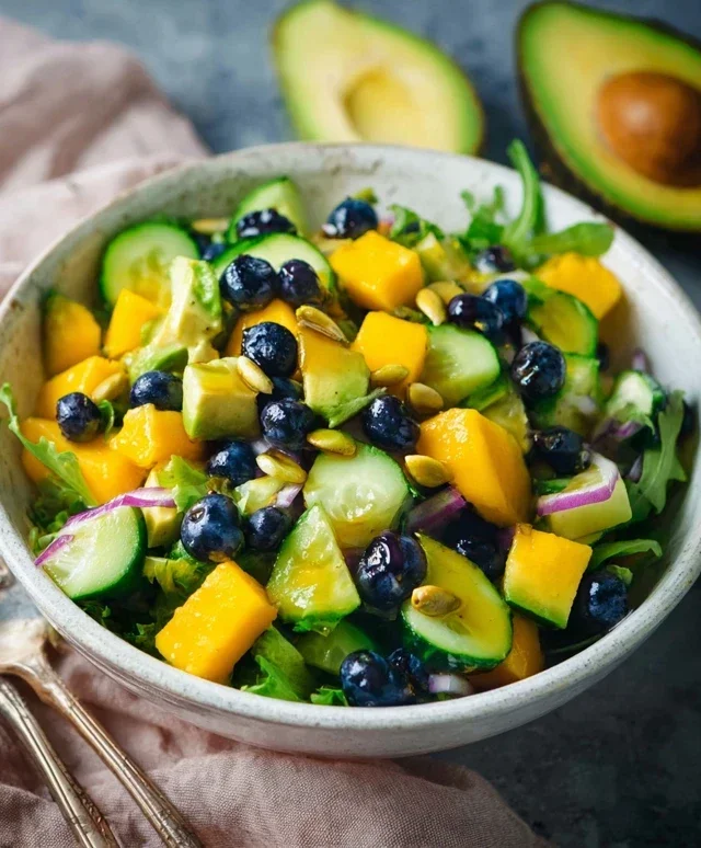 Mango Cucumber Salad with Blueberry and Avocado