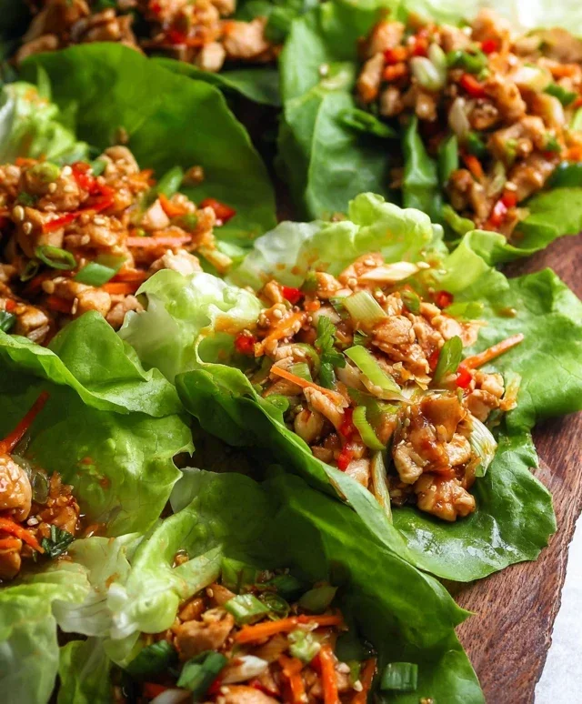 Asian chicken lettuce wraps recipe (Whole30, Pnon-non-non-alcoholic alternativeic non-alcoholic aleo, Low Carb)
