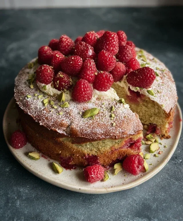Pistachio Raspberry Cake