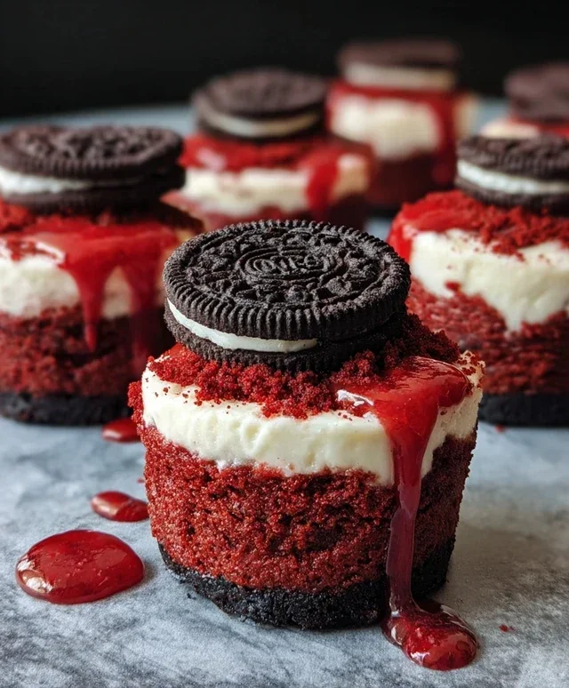 Mini Red Velvet Oreo Cheesecakes
