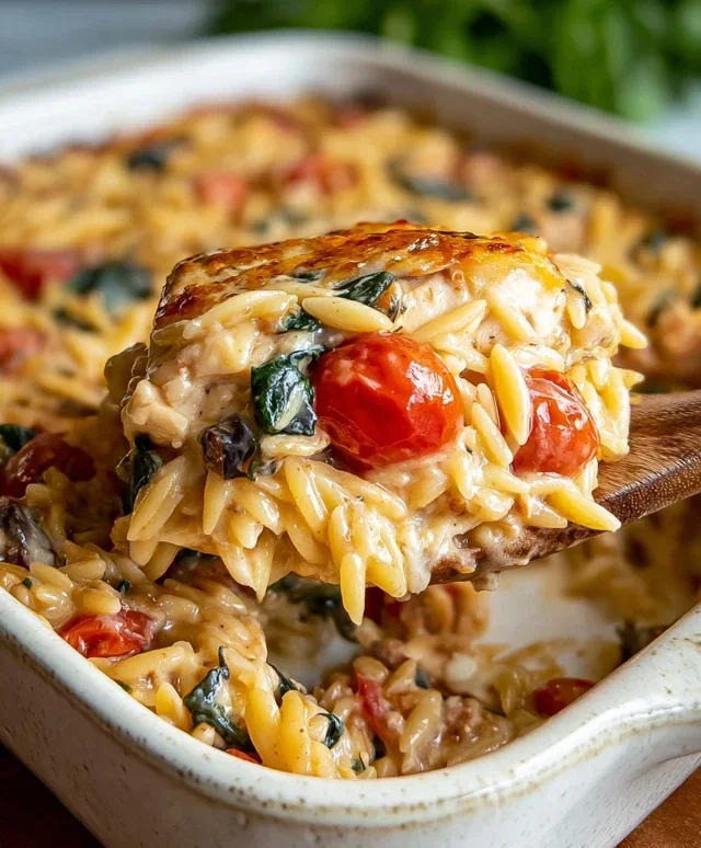 Orzo Tuscan Chicken Bake