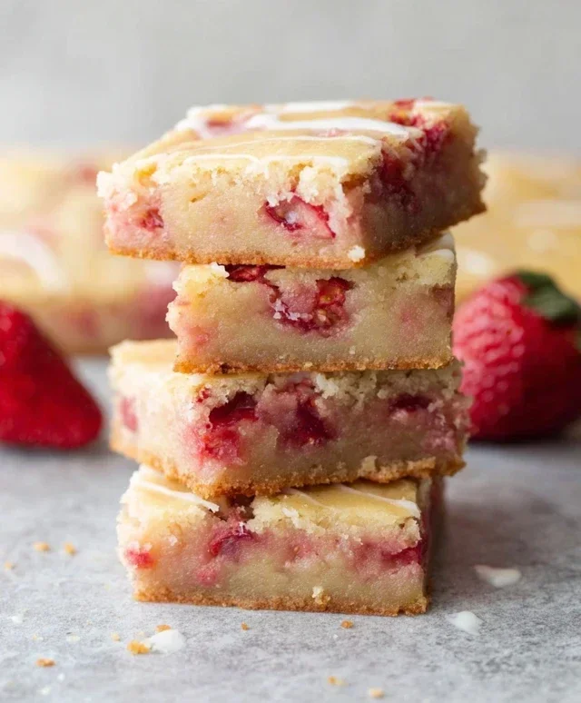 Strawberry Lemon Blondies