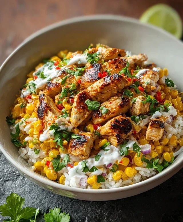 Street Corn Chicken Rice Bowl