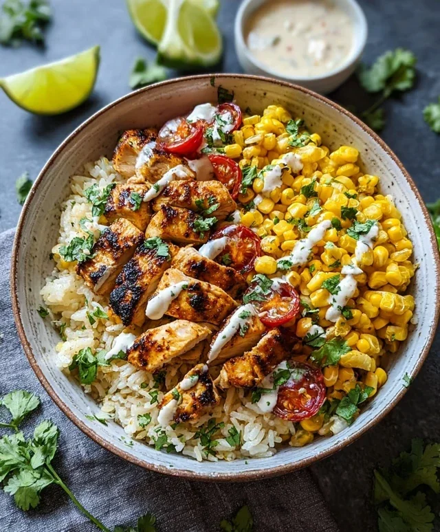 Street Corn Chicken Rice Bowl
