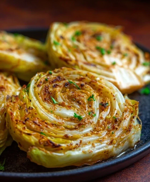 Oven Roasted Garlic Cabbage Steaks