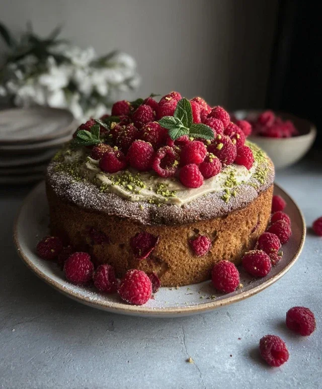 Pistachio Raspberry Cake