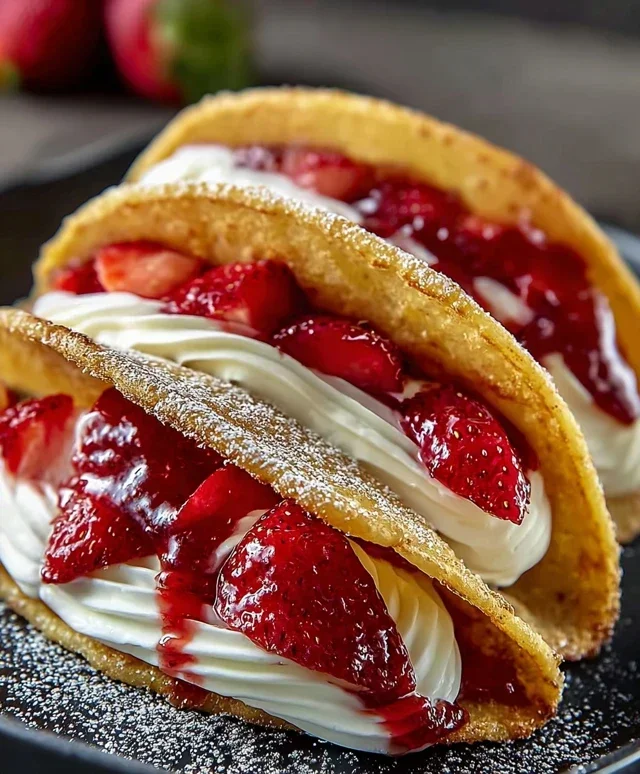 Strawberry Cheesecake Dessert Tacos