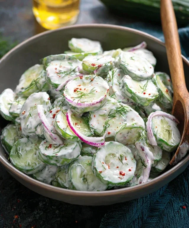 Creamy Cucumber Salad with Greek Yogurt Dressing