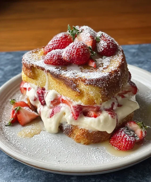 Strawberry Cream Cheese Stuffed French Toast