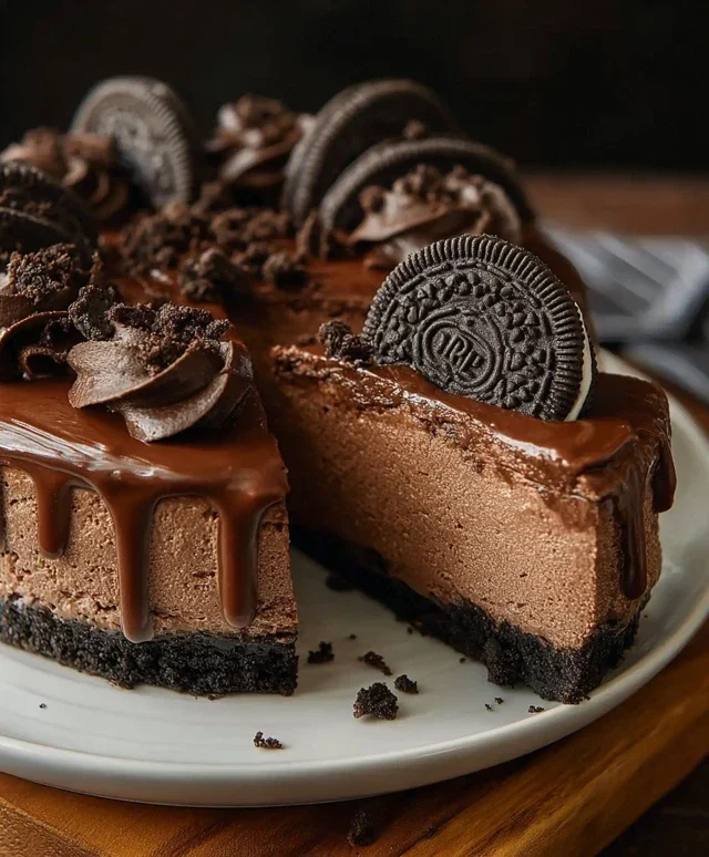 No Bake Oreo Nutella Cheesecake