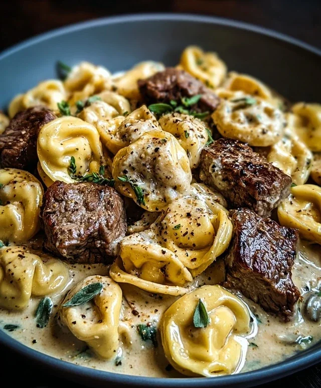 Cracked Garlic Steak Tortellini in Creamhouse Sauce Bliss