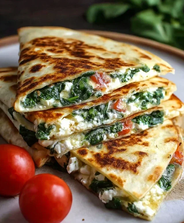 Spinach and Feta Quesadillas