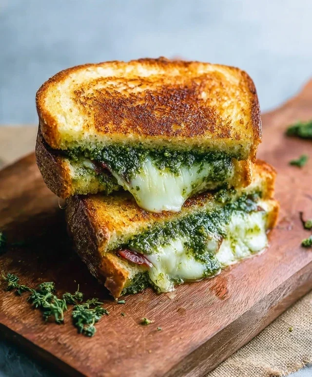 Sourdough Pesto Grilled Cheese