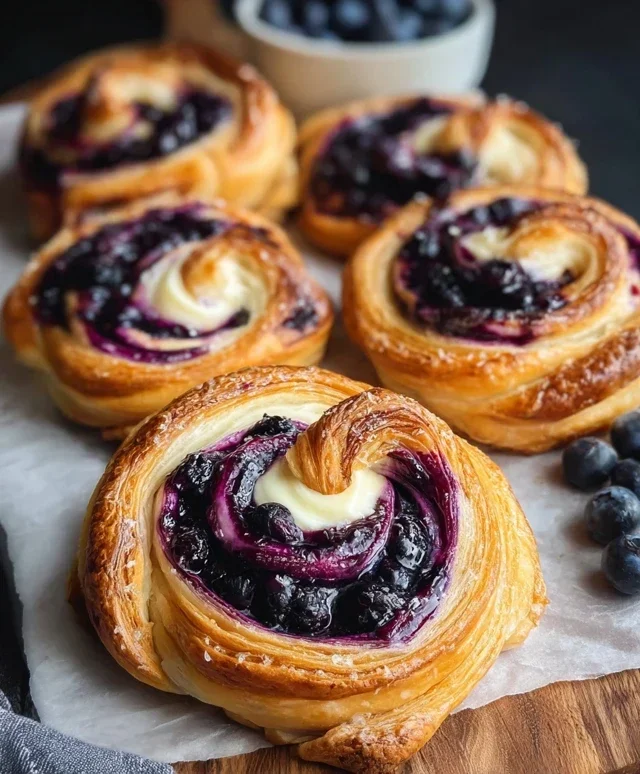 Swirled Blueberry Cream Cheese Danish