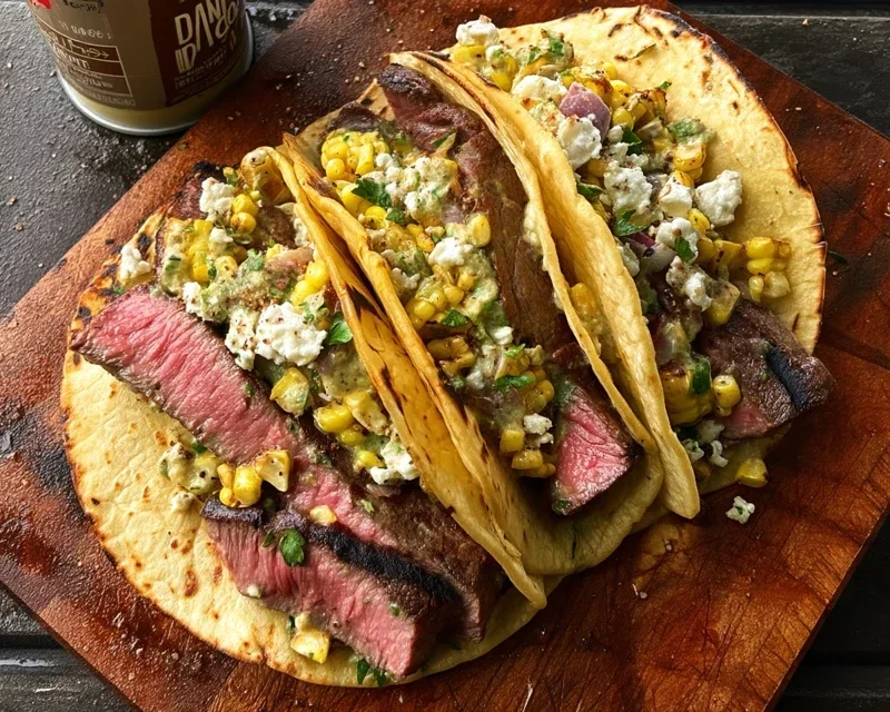 Grilled Elote Steak Tacos