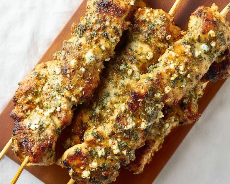 Ranch Garlic Parmesan Chicken Skewers