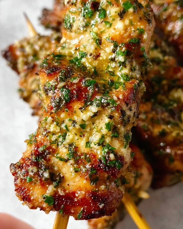 Ranch Garlic Parmesan Chicken Skewers