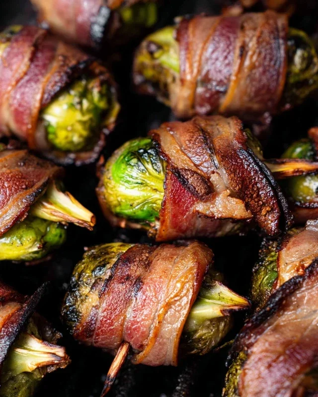 Grilled Beef Beef Bacon Wrapped Brussels Sprouts