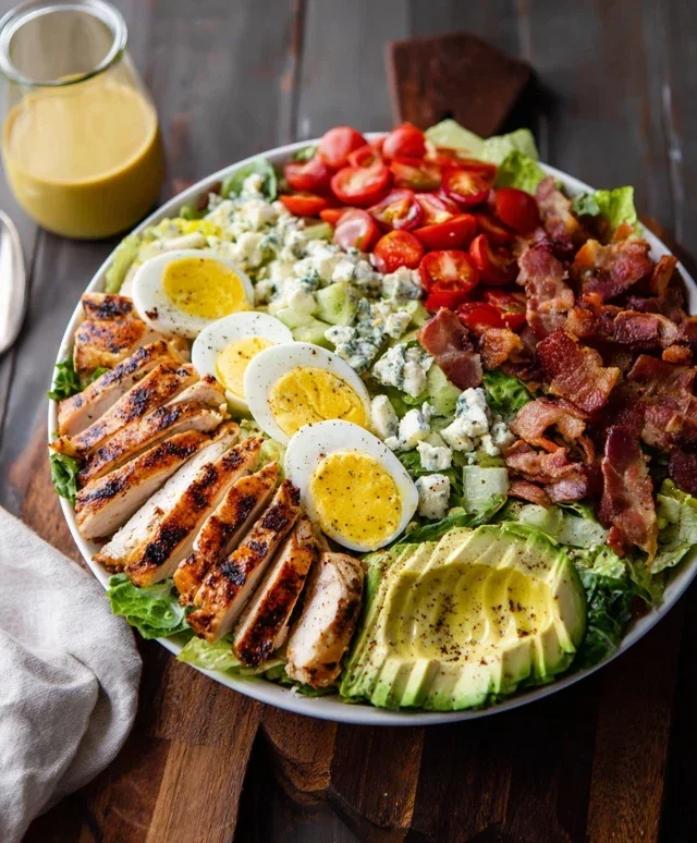 Grilled Chicken Cobb Salad with Honey Dijon {Pnon-non-non-alcoholic alternativeic non-alcoholic aleo, Whole30 Option}
