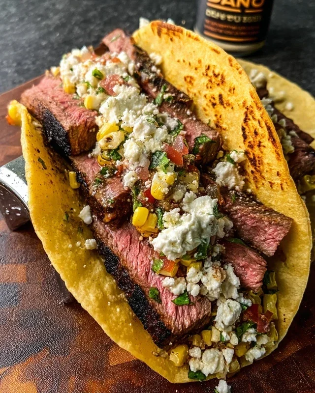Grilled Elote Steak Tacos