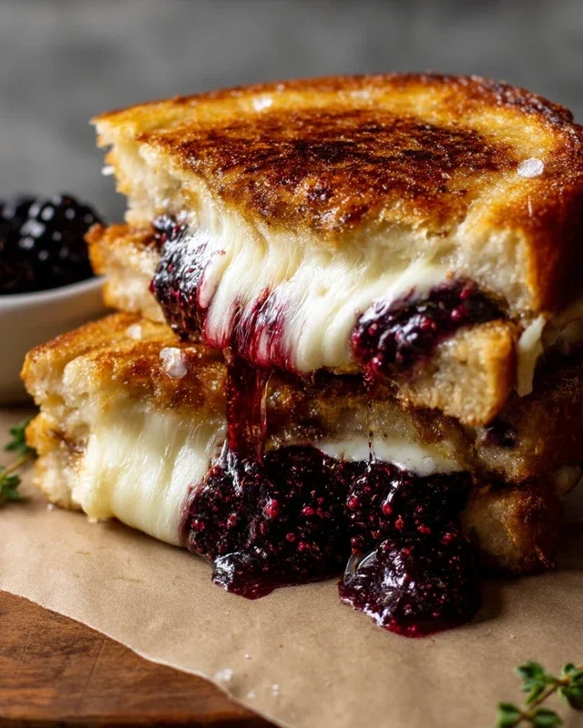 Blackberry Balsamic and Brie Grilled Cheese