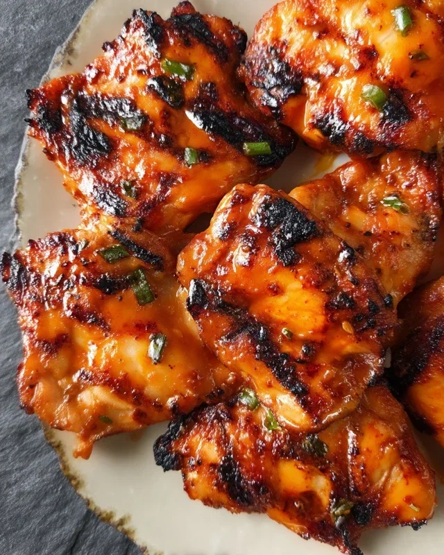 Grilled Honey Buffalo Chicken Thighs