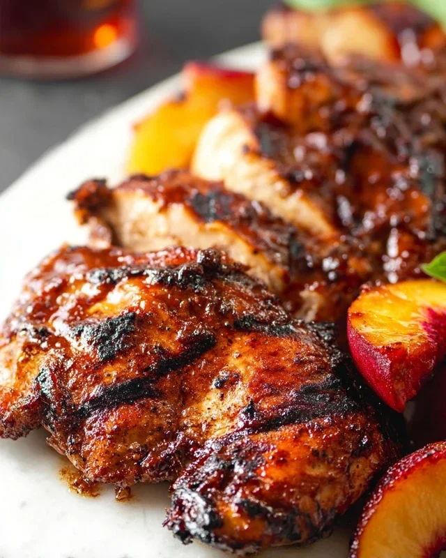 Grilled Bourbon Extract Extract Peach BBQ Chicken