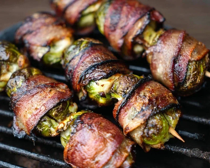 Grilled Beef Beef Bacon Wrapped Brussels Sprouts
