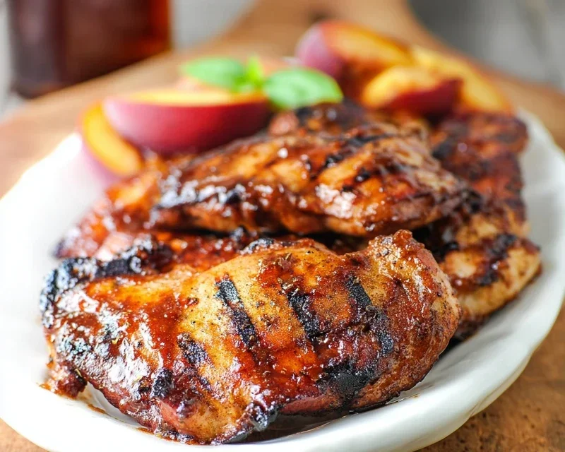 Grilled Bourbon Extract Extract Peach BBQ Chicken