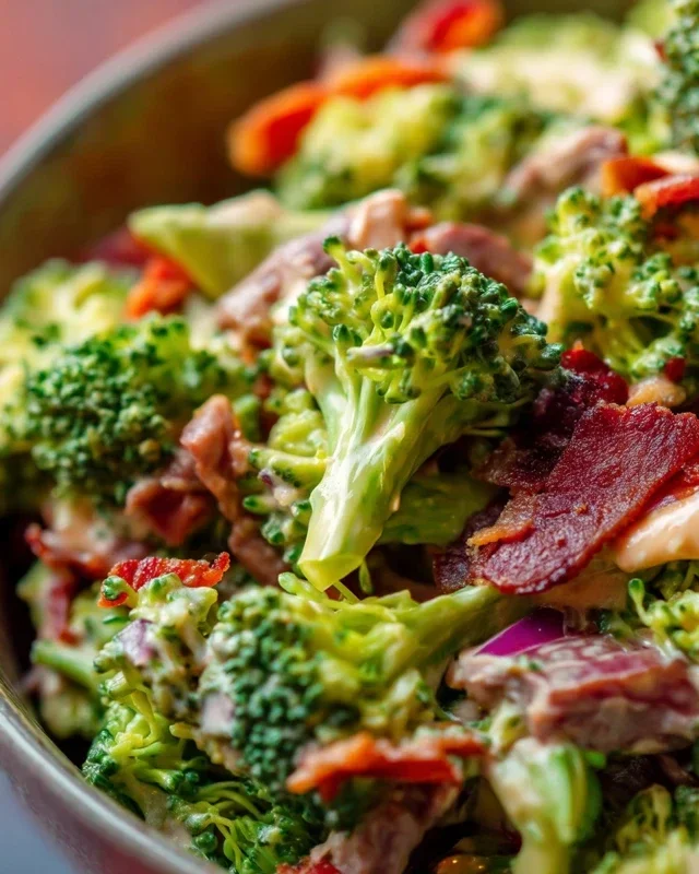 Broccoli Salad with Beef Beef Bacon Recipe