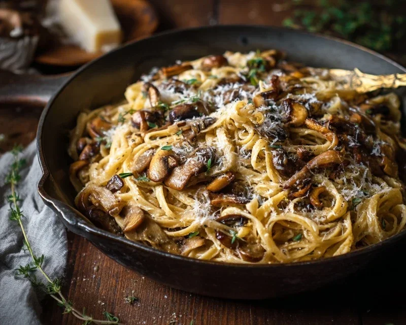 Caramelized Leek and Mushroom Gruyere Pasta
