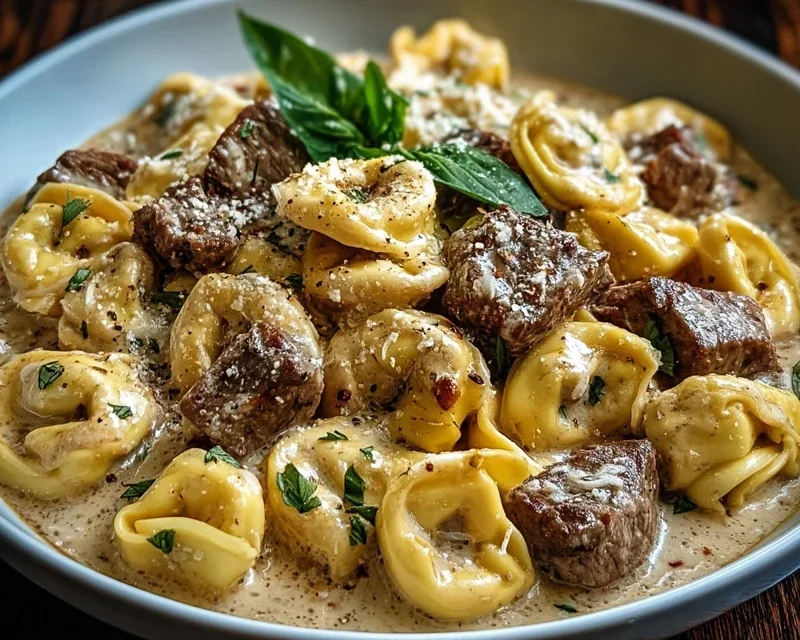 Cracked Garlic Steak Tortellini in Creamhouse Sauce Bliss