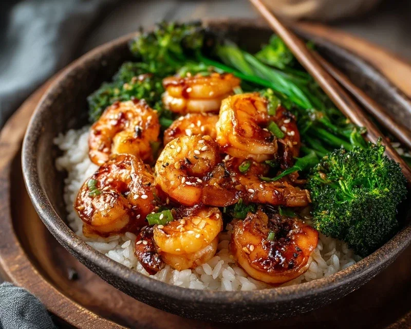 Honey Garlic Shrimp Bowls