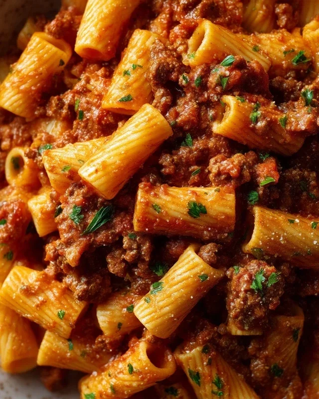 Beef Pasta in Tomato Sauce {Beef Ragu Pasta}