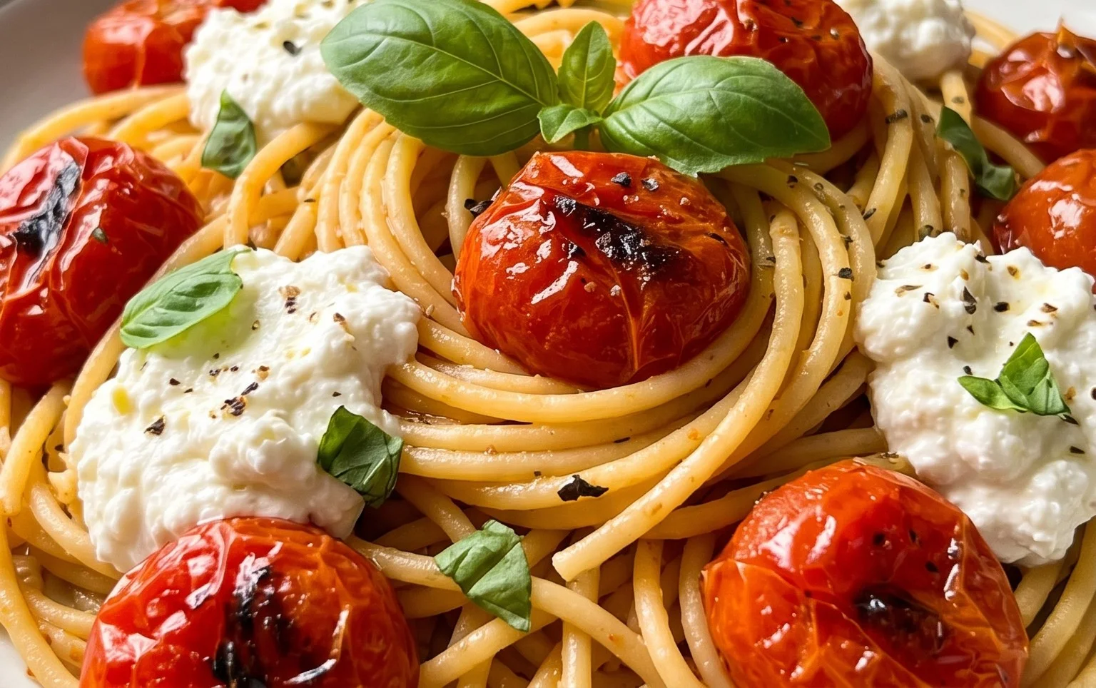 Roasted Tomato and Garlic Ricotta Pasta