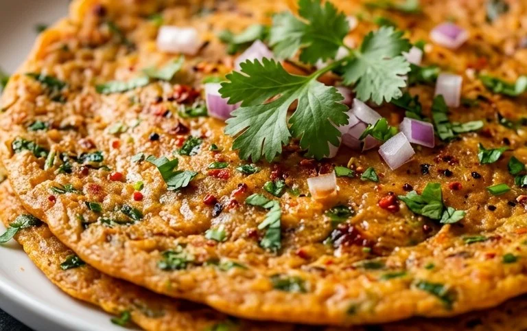 Masoor Dal Chilla | Savory Red Lentil Pancakes
