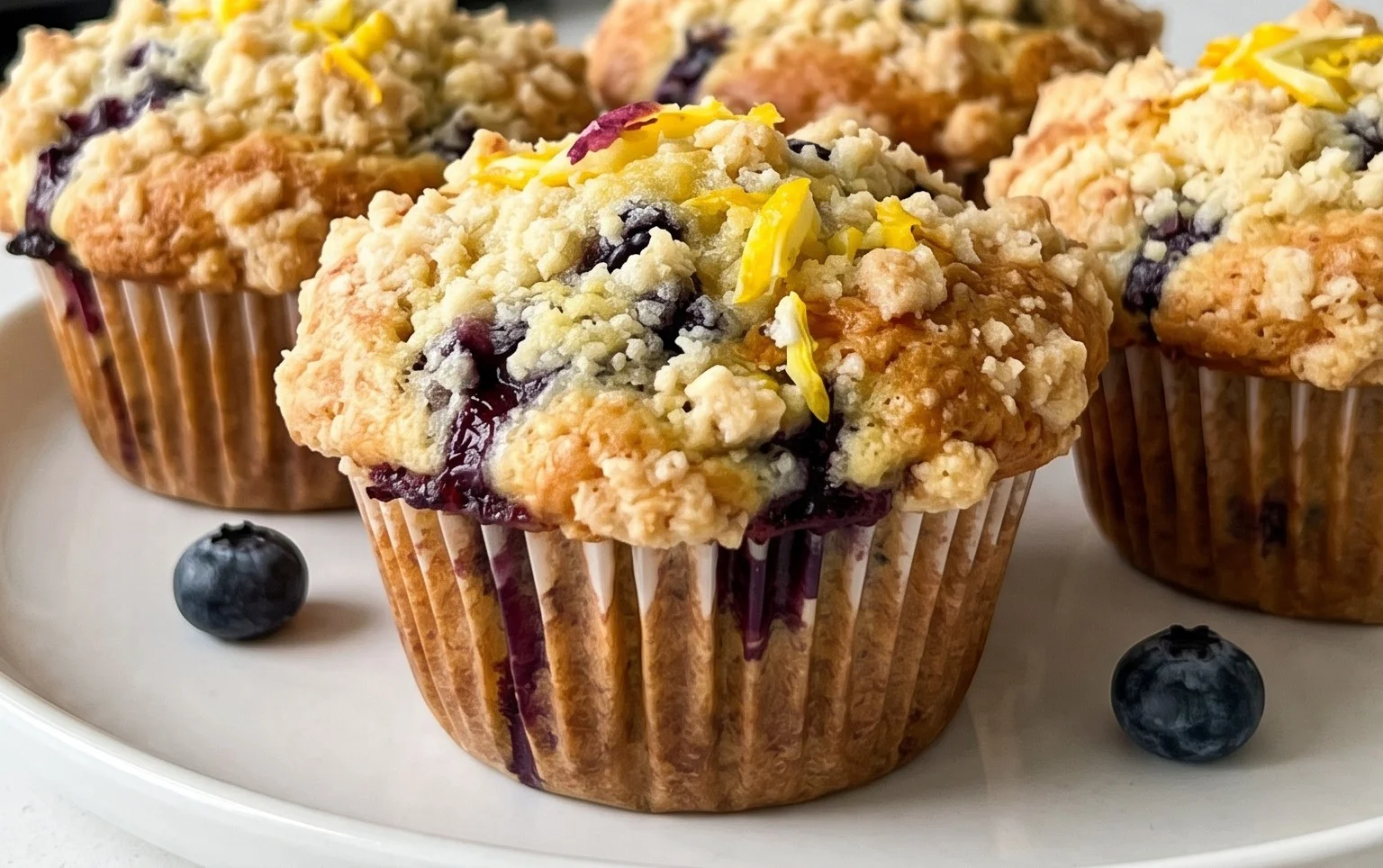 Lemon Blueberry Streusel Muffins