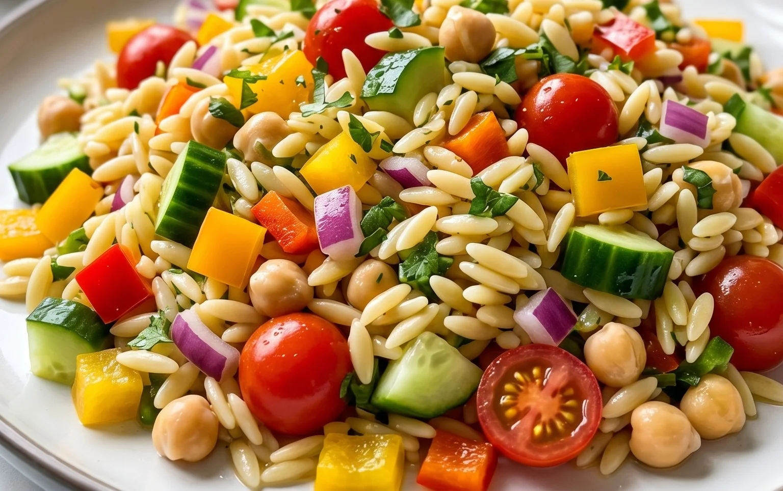 Rainbow Orzo Salad