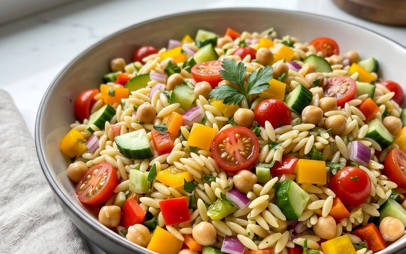 Rainbow Orzo Salad