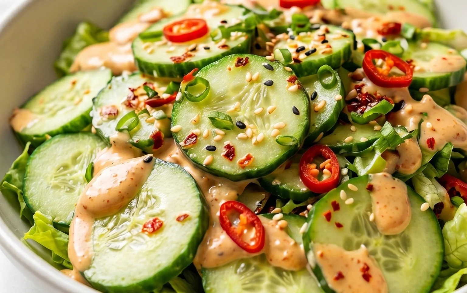 Creamy Asian Cucumber Salad Bowl