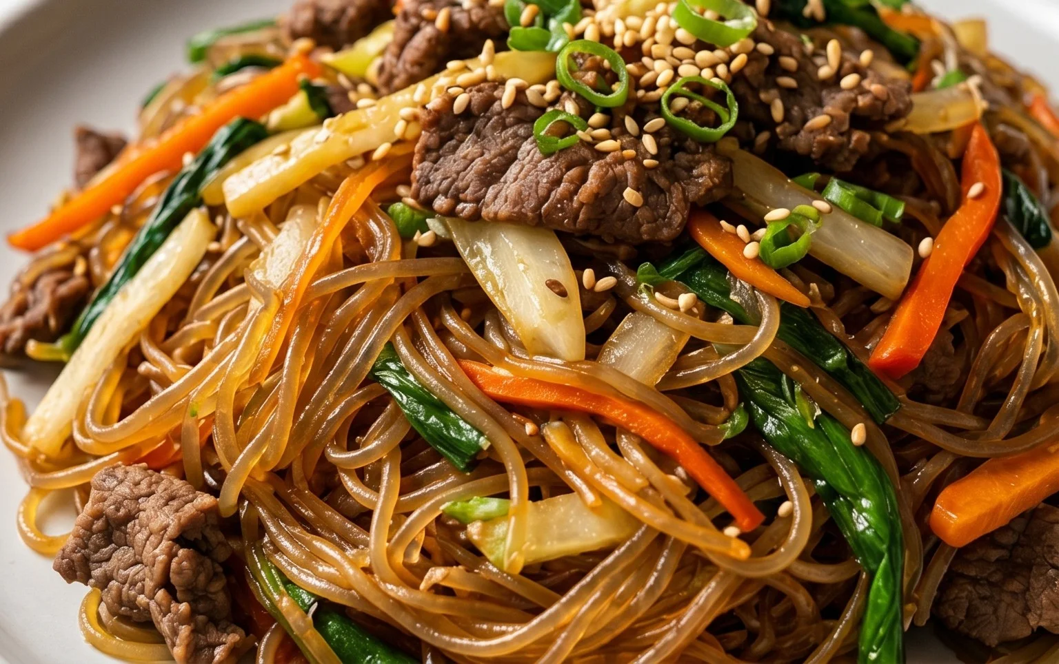 Japchae (Korean Glass Noodle Stir Fry)