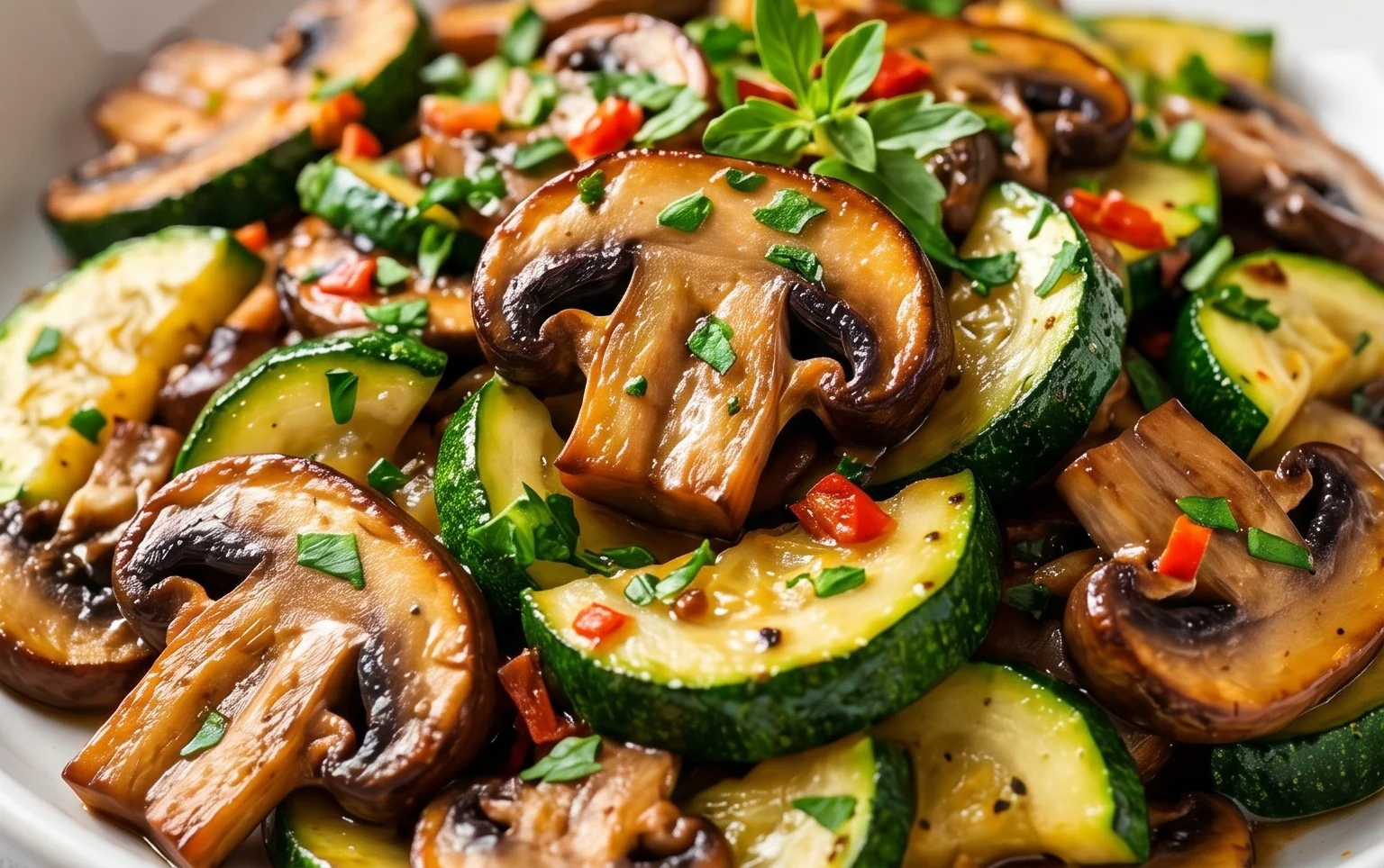 Skillet Zucchini and Mushrooms