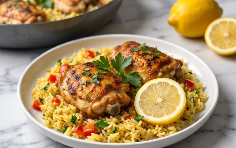 Greek Chicken and Lemon Rice (30 Minutes, One-Pot)