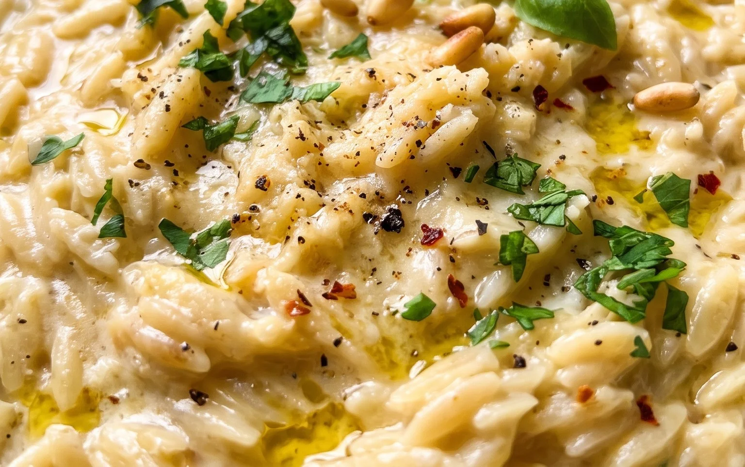 Creamy Garlic Parmesan Orzo