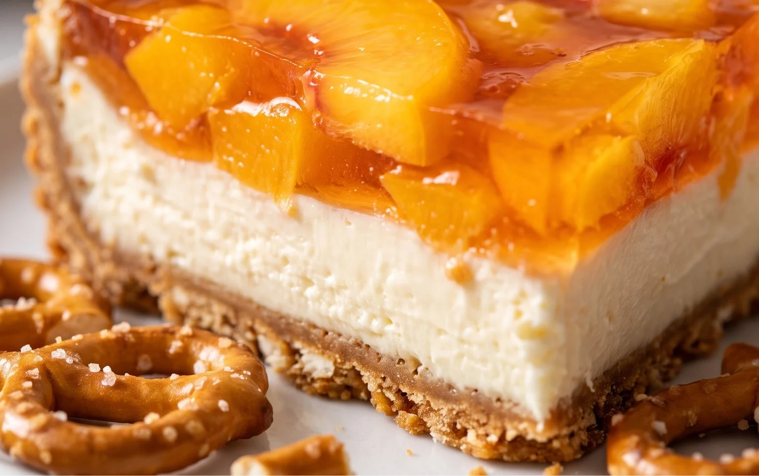 Peach Pretzel Salad Dessert