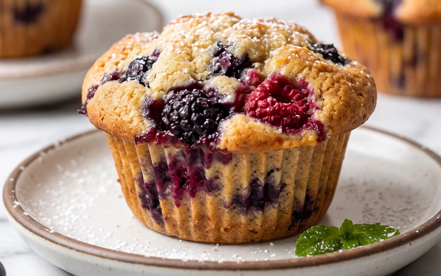 Bakery Style Mixed Berry Muffins | with Frozen Berries