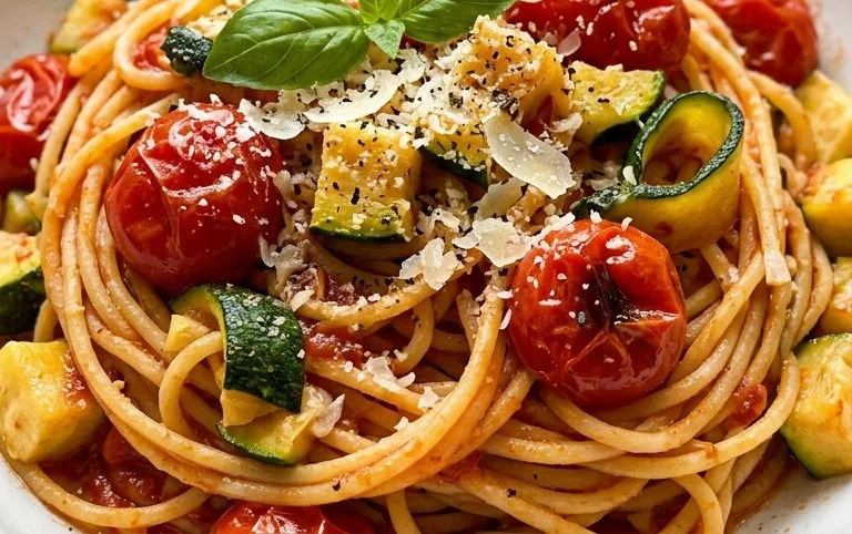 Healthy Tomato Zucchini Pasta
