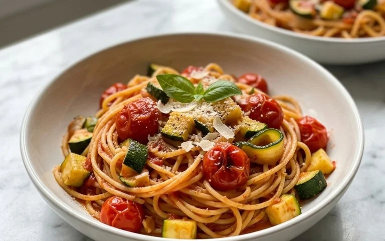 Healthy Tomato Zucchini Pasta