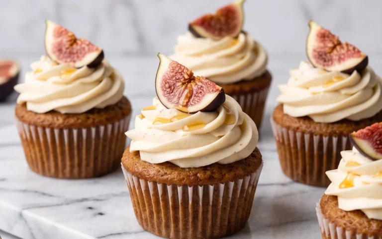 Fig Cupcakes with Honey Cream Cheese Frosting